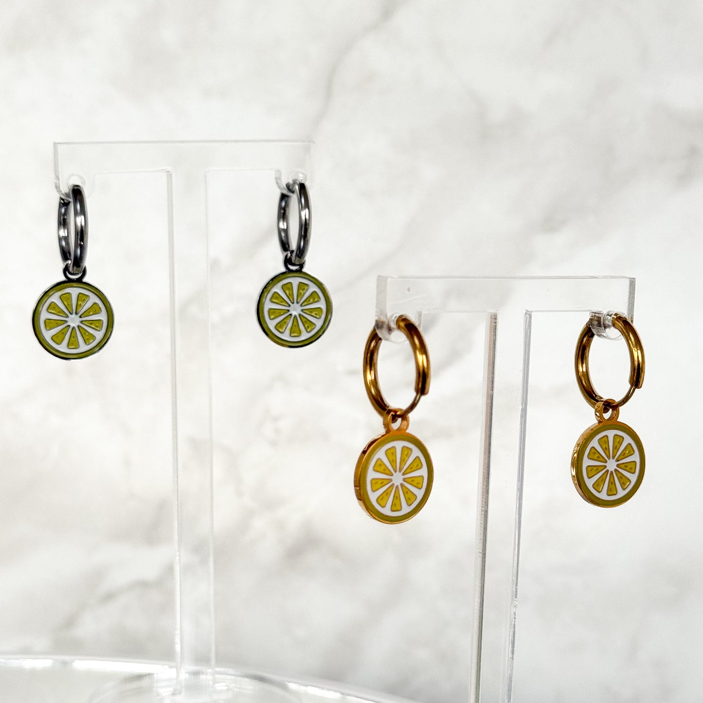 Capri Citrus Hoops - Silver