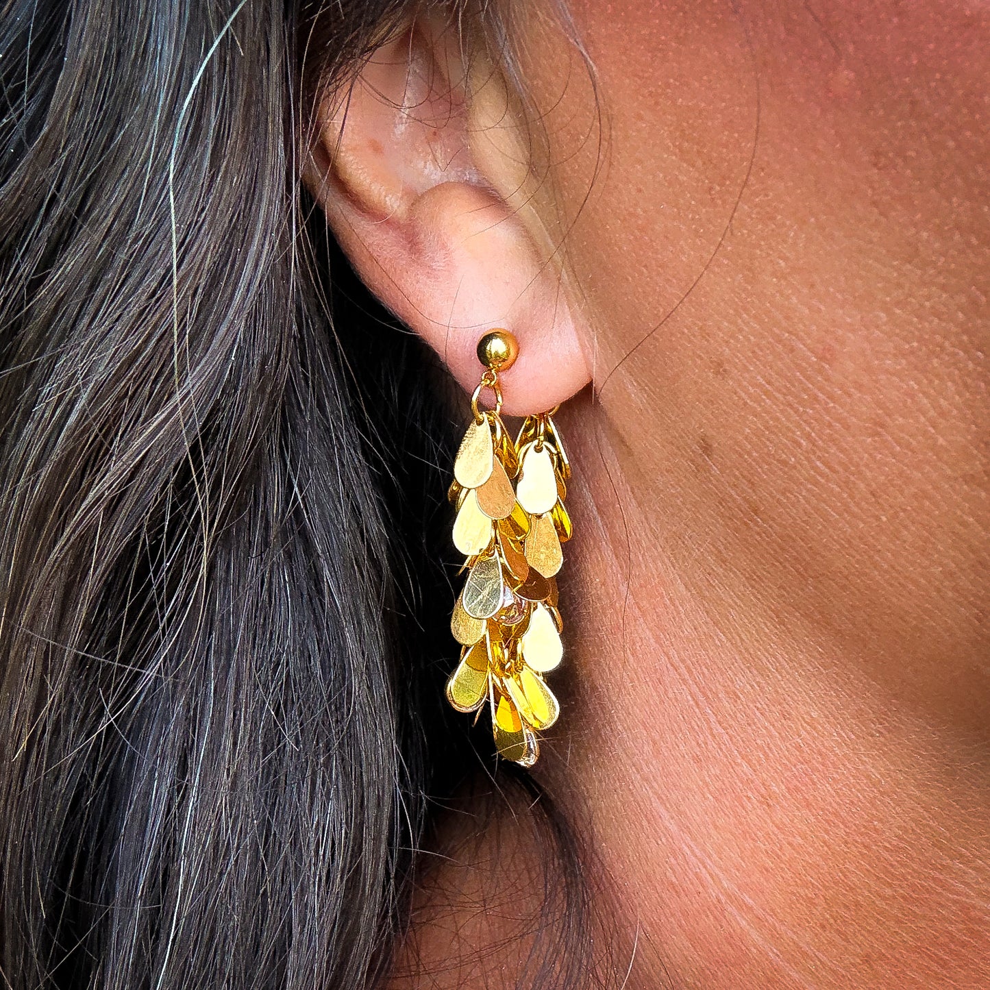 Liquid Light - Statement Gold Earrings