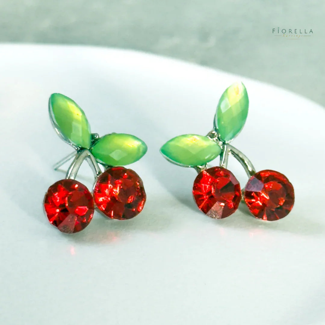 Cherry Delight Crystal Stud Earrings