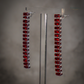 Long Crystal Bar Drop Earrings - Ruby