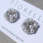 Fiore Pearl Stud Earrings - Silver