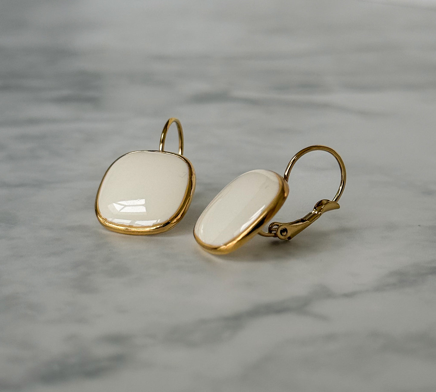 Viva Drop Earrings – Moon White