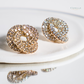 Gold Sparkle Elegant Swirl Diamanté Earrings