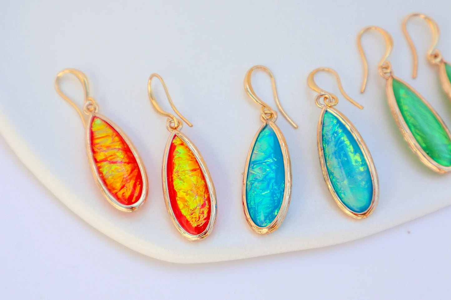 Iridescent Teardrop Elements Earrings