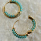 Aegean Turquoise Gold Hoop Earrings