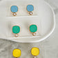 Viva Colour Pearl Earrings - Aqua Pop