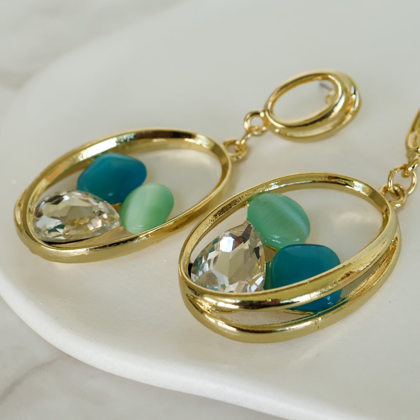Lusso Drop Earrings – Azzurra