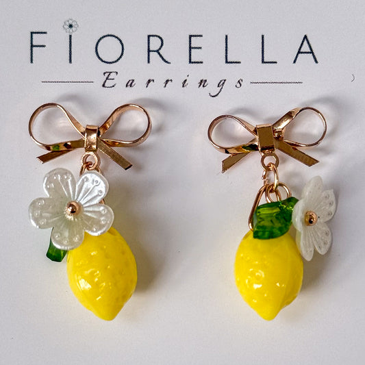 Amalfi Lemon Bow Blossom Drop Earrings