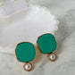 Viva Colour Pearl Earrings - Aqua Pop
