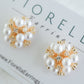 Fiore Pearl Stud Earrings - Gold