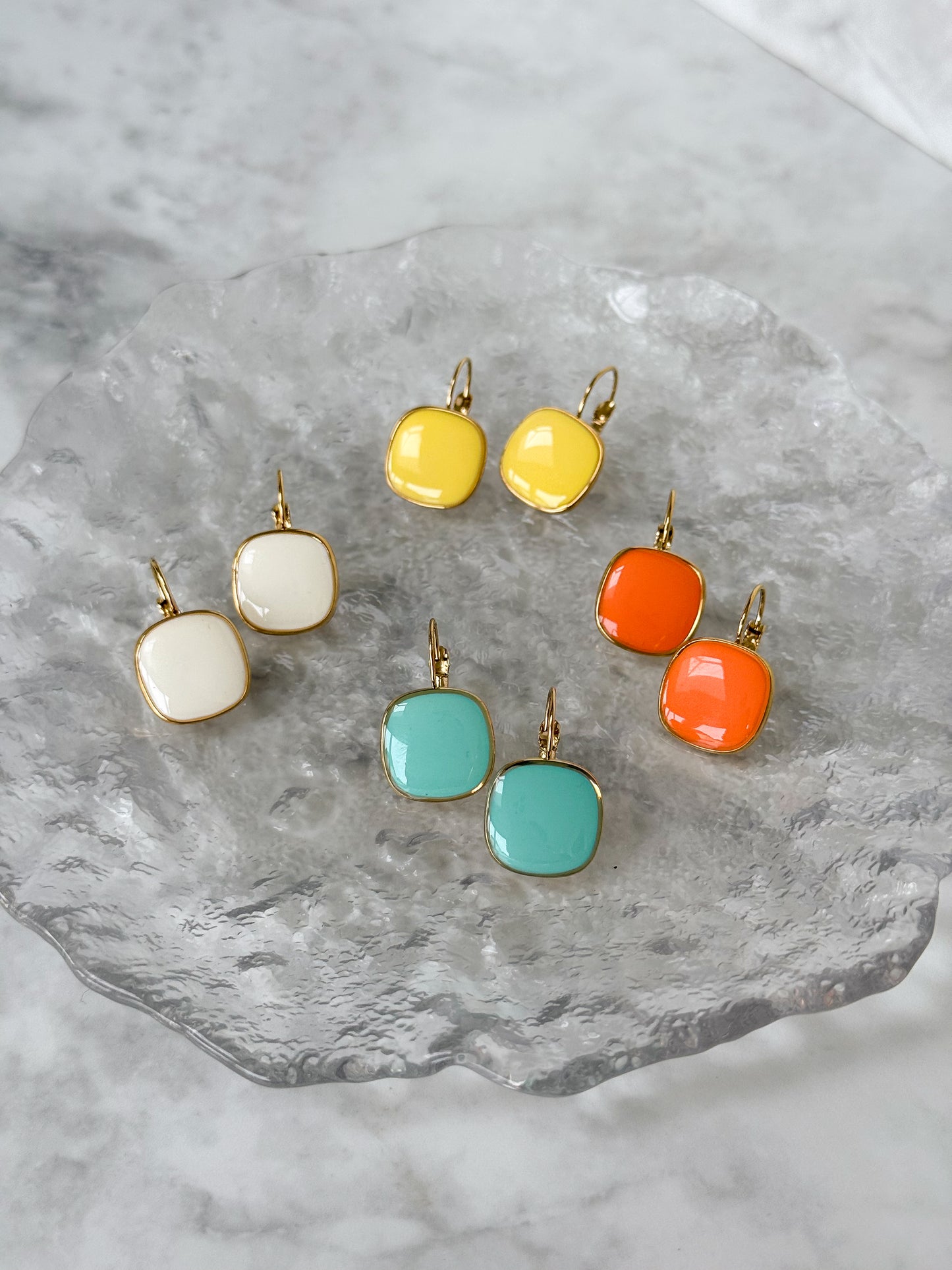 Viva Drop Earrings – Moon White