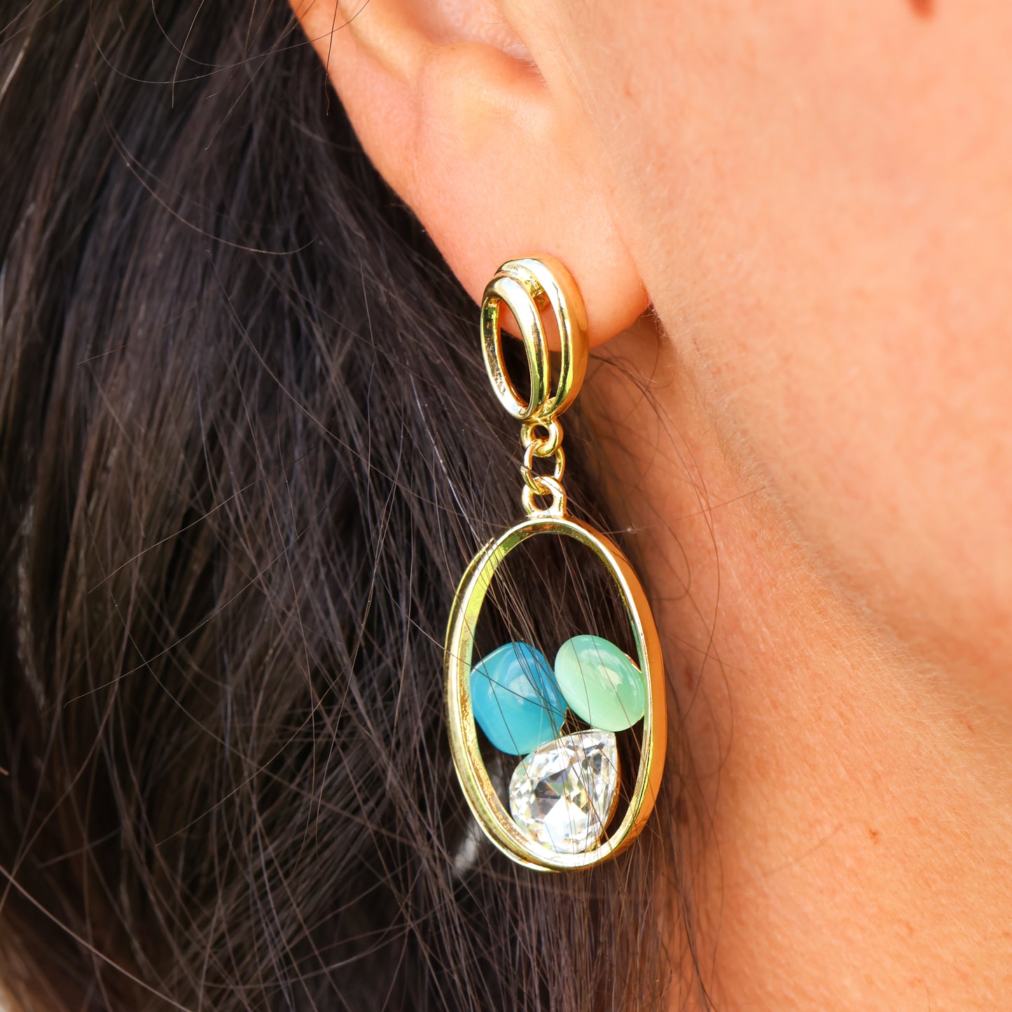 Lusso Drop Earrings – Azzurra