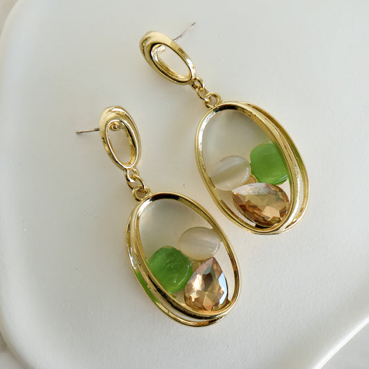 Lusso Drop Earrings – Pistachio
