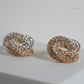 Gold Sparkle Elegant Swirl Diamanté Earrings