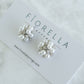 Fiore Pearl Stud Earrings - Silver