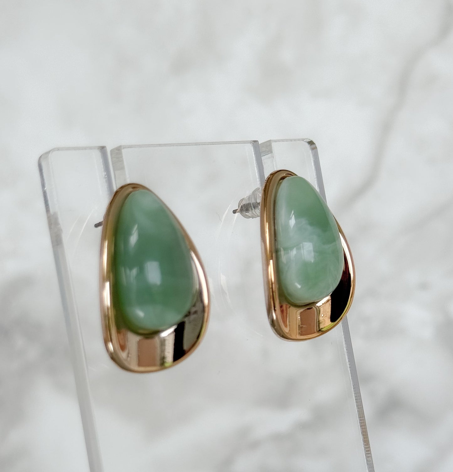 Nova Statement Studs – Sage Green