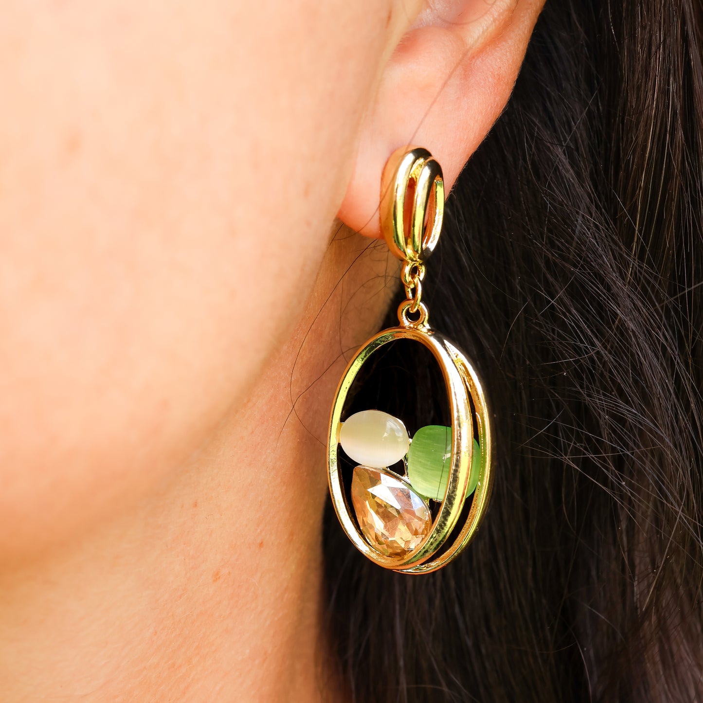 Lusso Drop Earrings – Pistachio