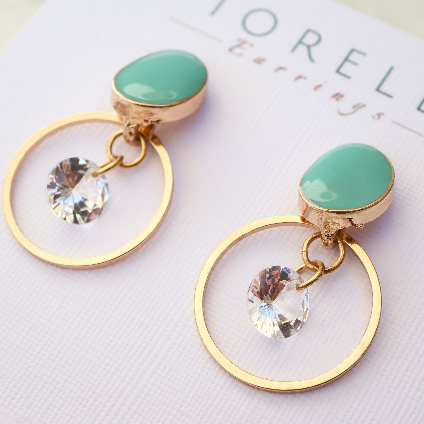 Halo Light Earrings — Aqua Frost