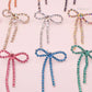 Diamante Bow Earrings - Bright Red