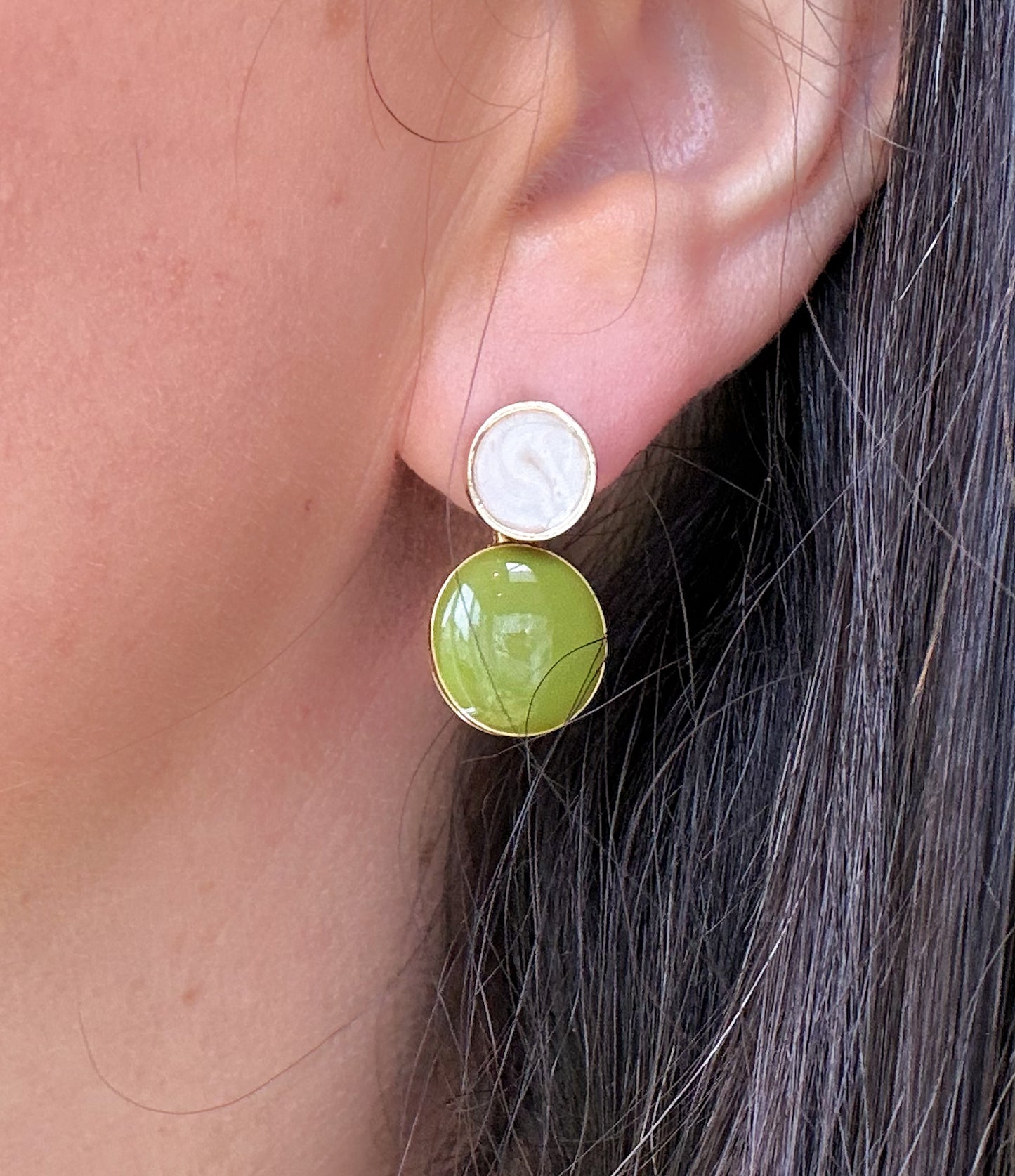 Larger Luna Drops - Soft Moss Green