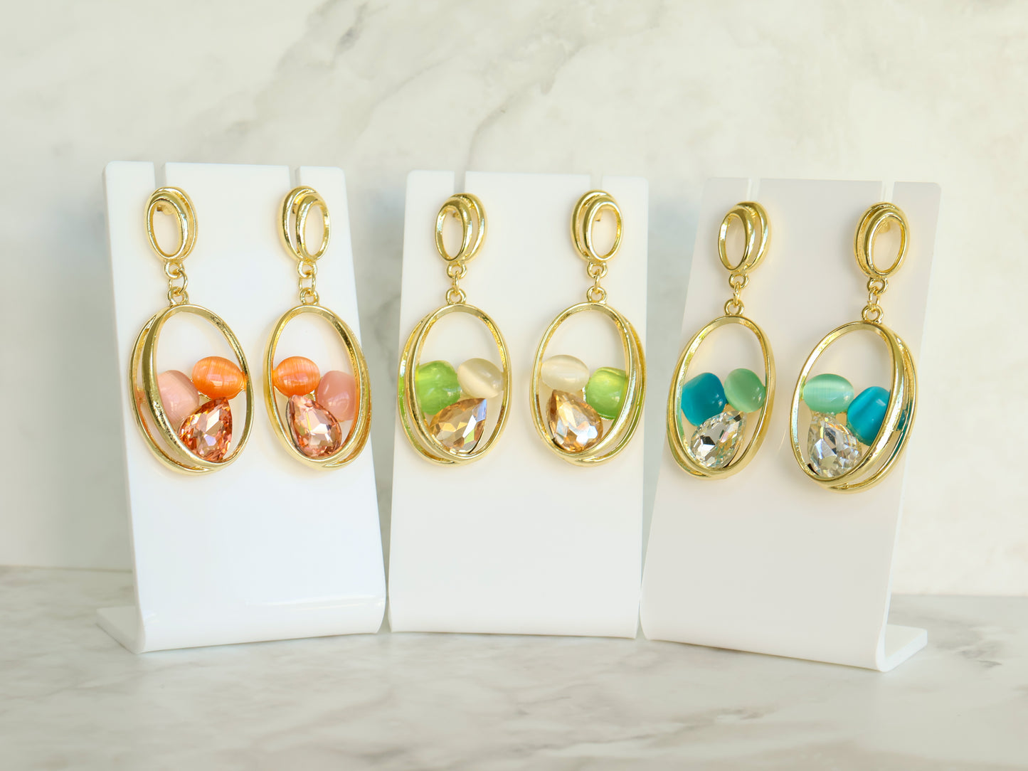 Lusso Drop Earrings – Pistachio