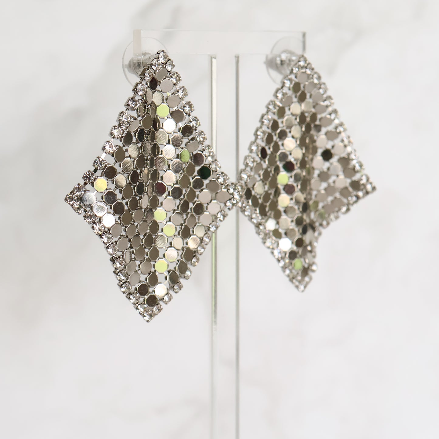 Gala Glow Drop Earrings - Silver