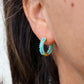 Aegean Turquoise Gold Hoop Earrings