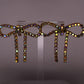 Iridescent Gold Diamanté Wide Bow Earrings