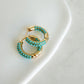 Aegean Turquoise Gold Hoop Earrings