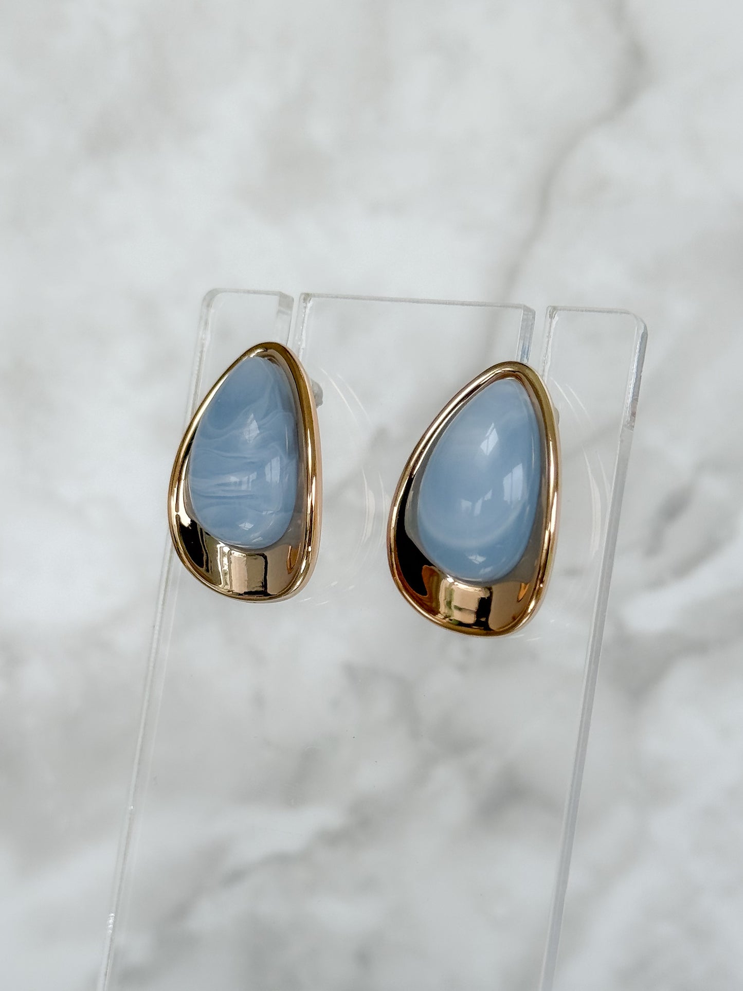 Nova Statement Studs – Powder Blue