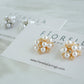 Fiore Pearl Stud Earrings - Silver