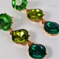 Emerald Trio Crystal Drop Earrings