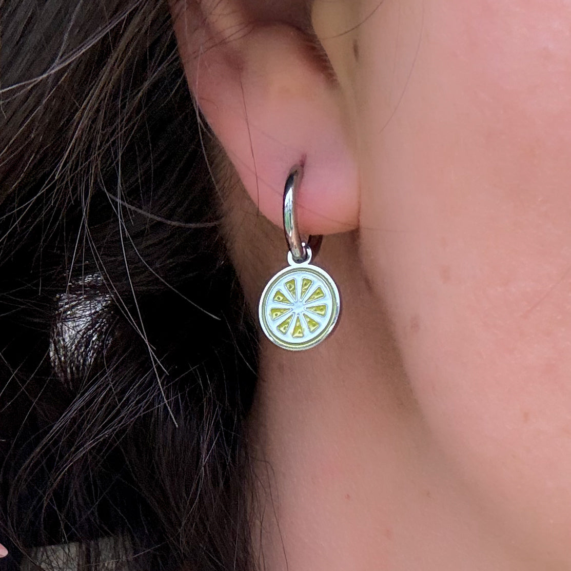 Capri Citrus Hoops - Silver