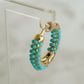 Aegean Turquoise Gold Hoop Earrings