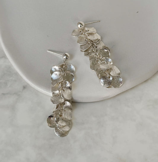 Solara Cascade Drop Earrings - Silver