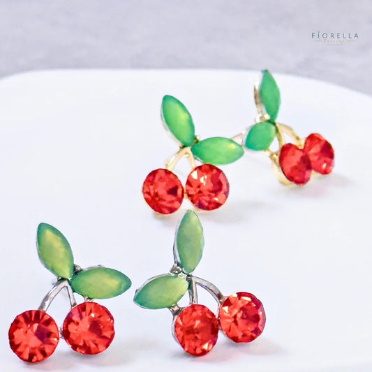 Cherry Delight Crystal Stud Earrings