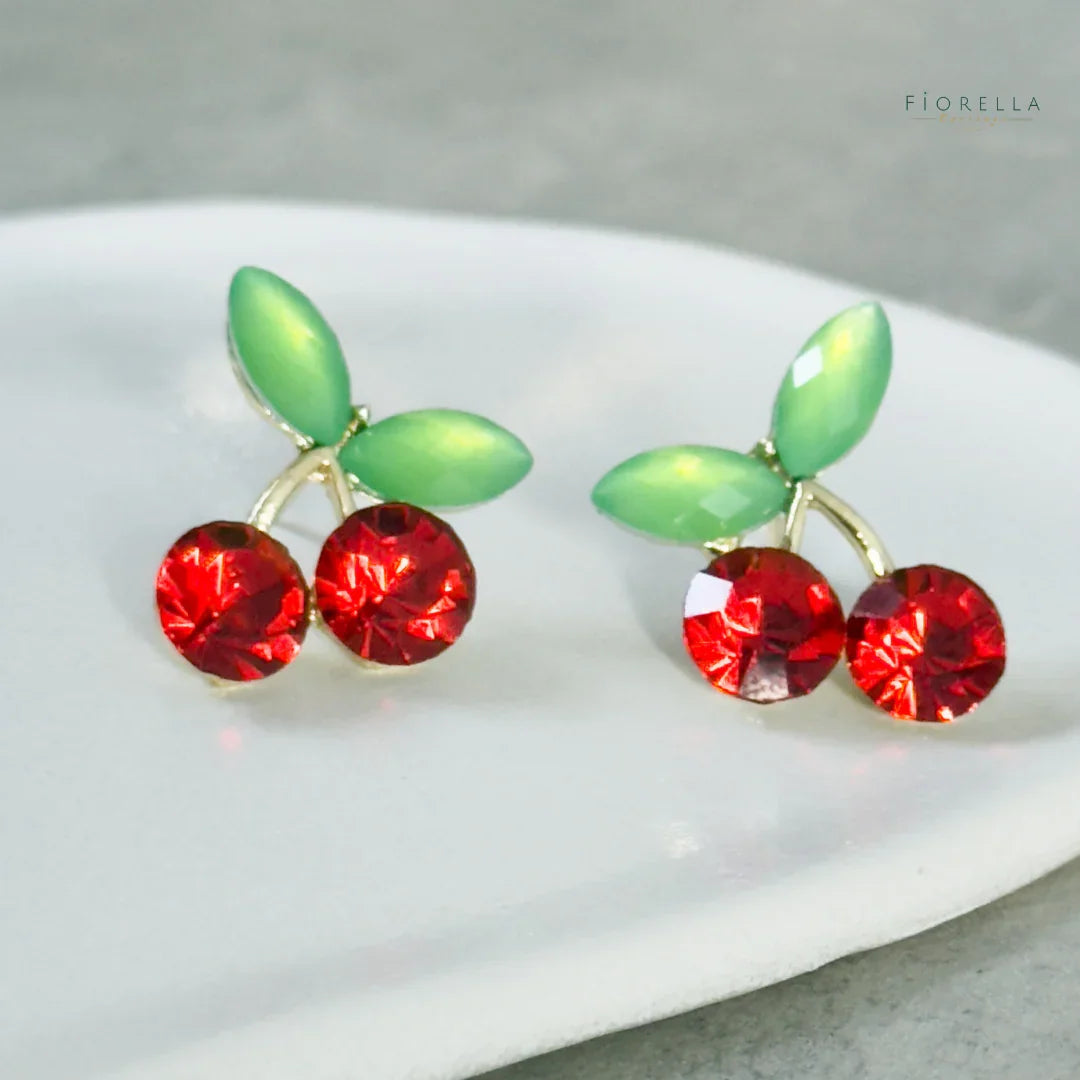 Cherry Delight Crystal Stud Earrings
