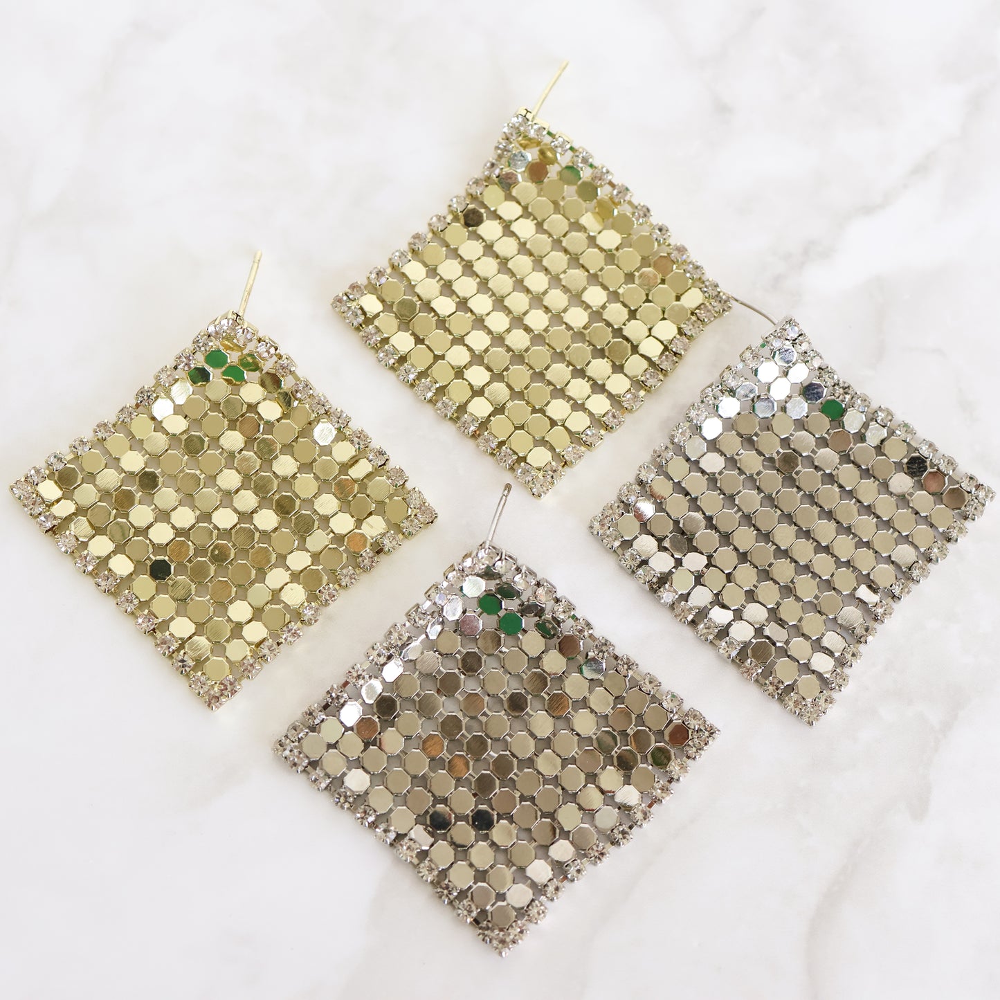 Gala Glow Drop Earrings - Silver