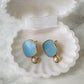 Viva Colour Pearl Earrings - Sky Blue