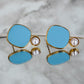 Viva Colour Pearl Earrings - Sky Blue
