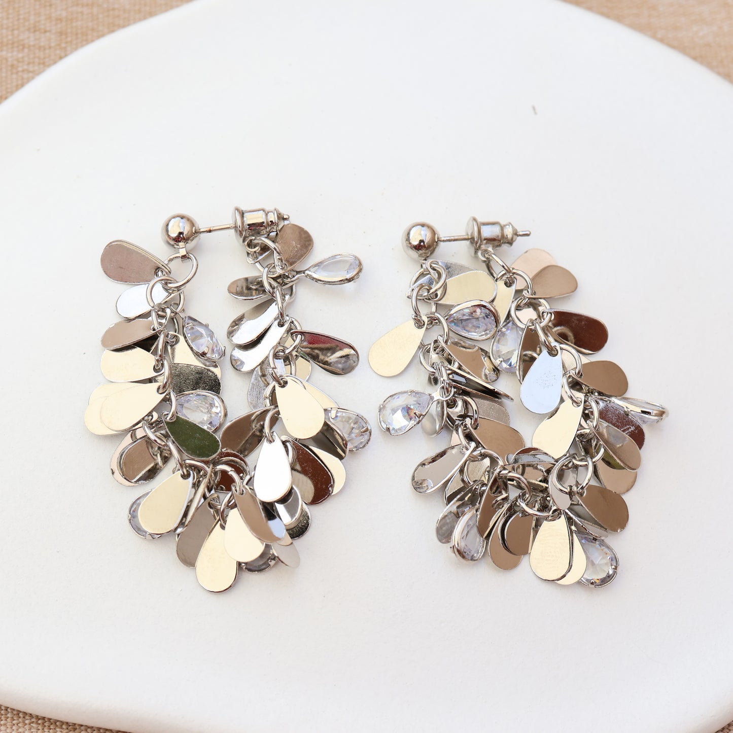 Liquid Light - Statement Silver Earrings