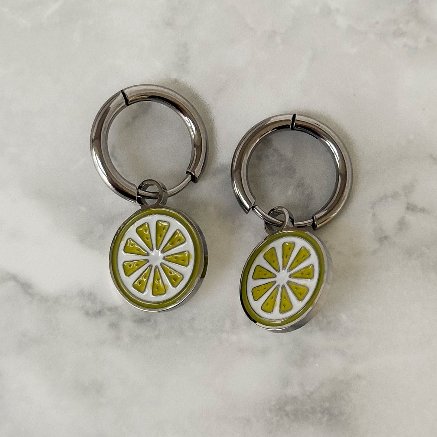 Capri Citrus Hoops - Silver