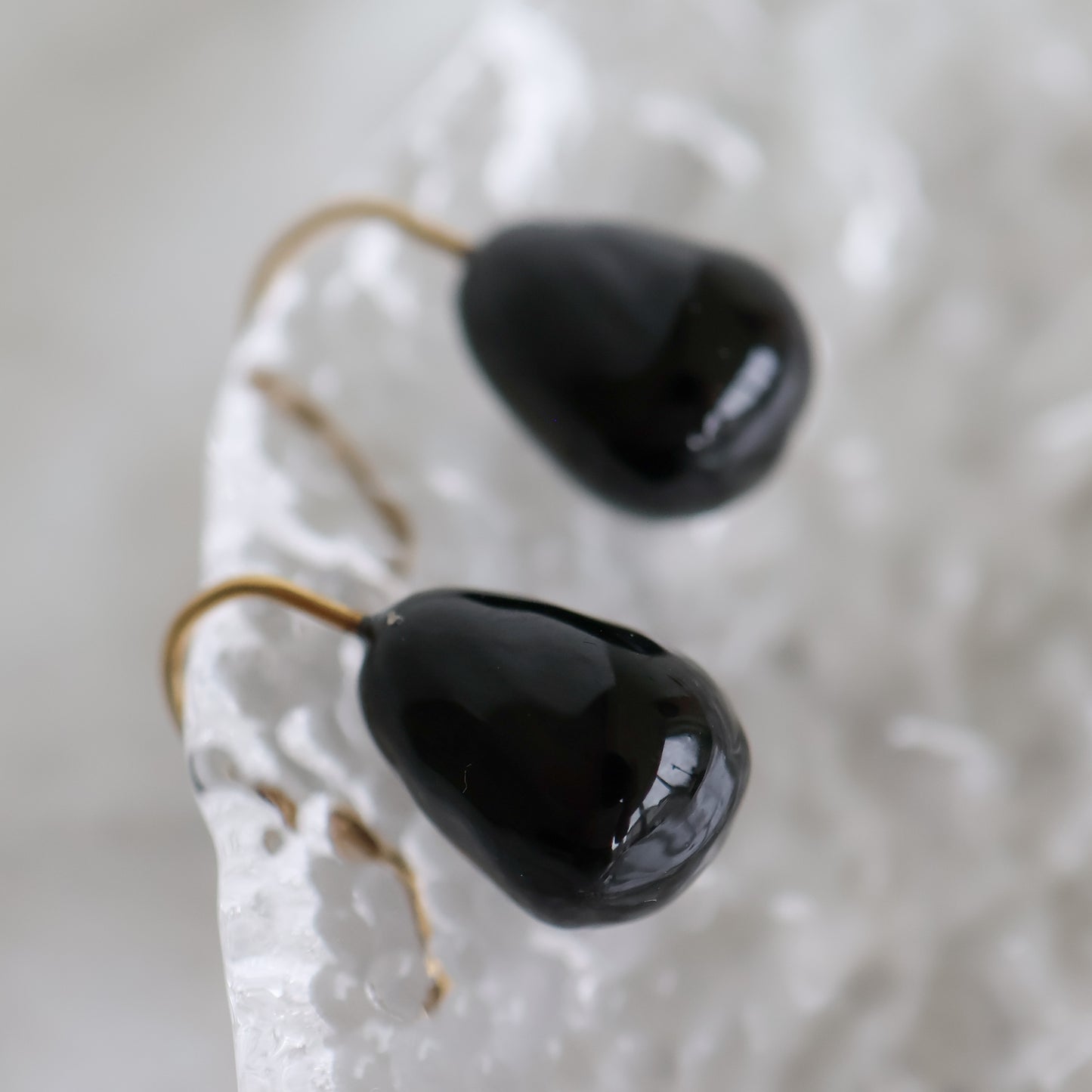 Dew Drop Earrings – Midnight Black
