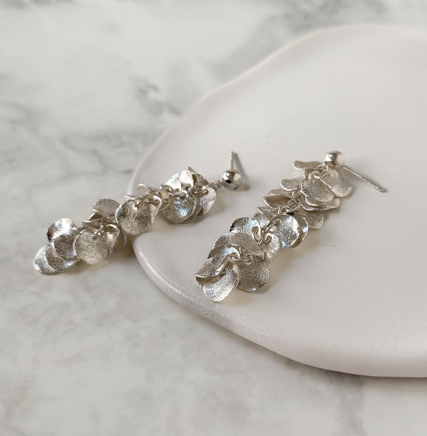 Solara Cascade Drop Earrings - Silver