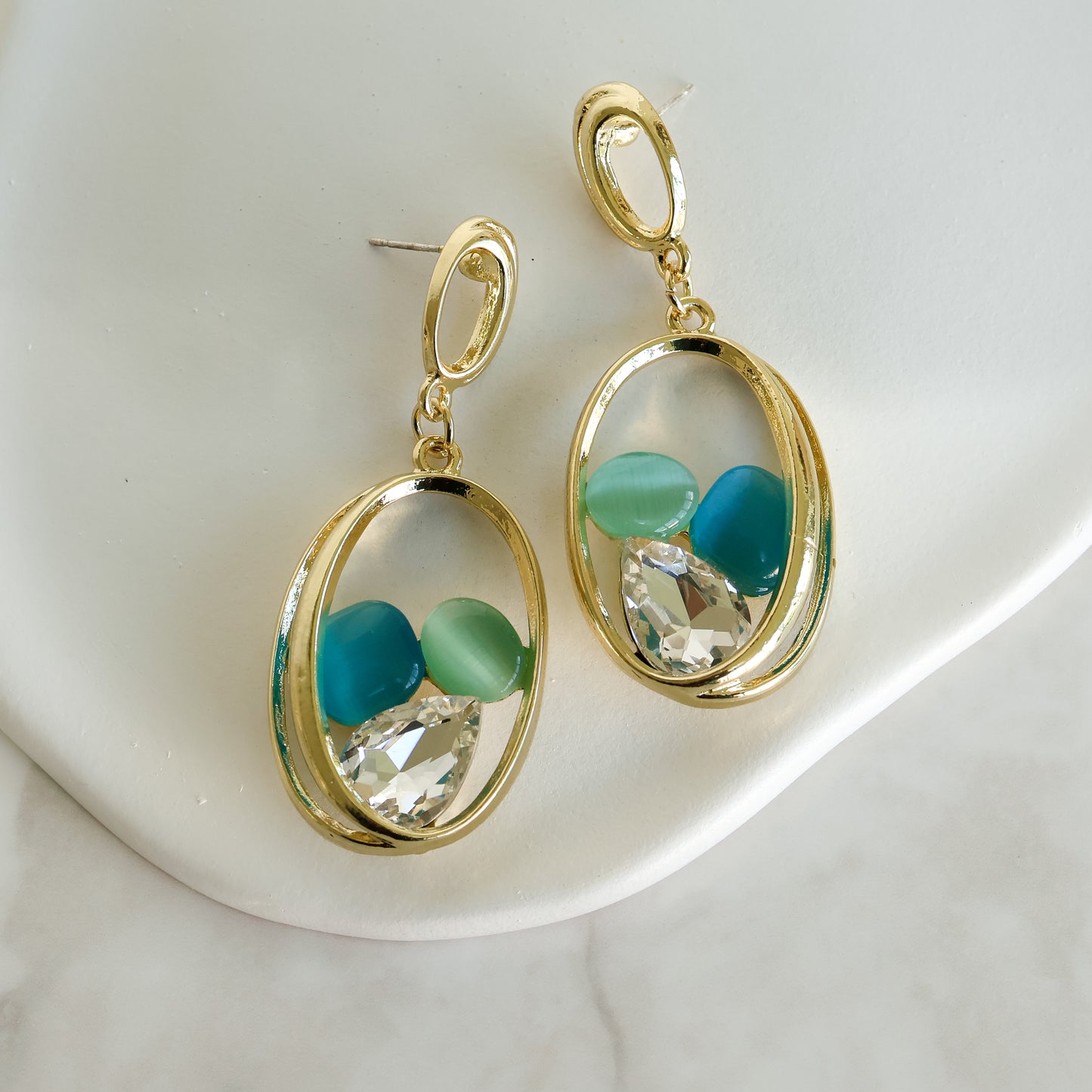 Lusso Drop Earrings – Azzurra