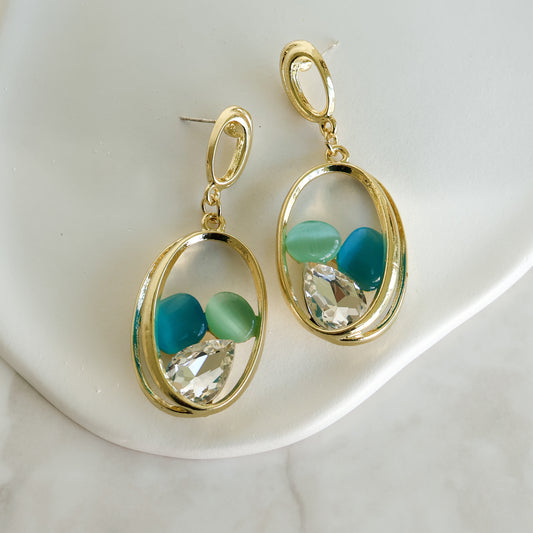 Lusso Drop Earrings – Azzurra