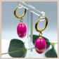 Aurora Iridescent Oval Drops - Fuchsia