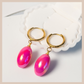 Aurora Iridescent Oval Drops - Fuchsia