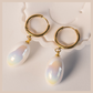 Aurora Iridescent Oval Drops - White