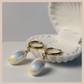 Aurora Iridescent Oval Drops - White